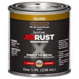 Premium Ant-Rust Oil-Base Enamel, Seal Brown Gloss, 1/2-Pt.