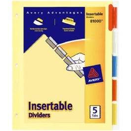 Index Dividers, Heavy-Duty, 5-Color Tab, 8.5 x 11-In.