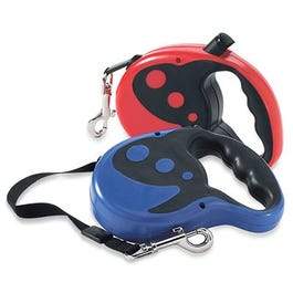 Dog Leash, Retractable, Up to 65-Lbs., Red or Blue, 16-Ft.