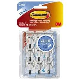 Clear Wire Hooks w/ Adhesive Strips, 9-Hook Pack