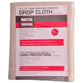Canvas Drop Cloth, Poly Backing, 4 x 15-Ft.