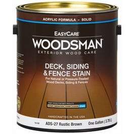 Acrylic Deck, Siding & Fence Stain, Solid, Rustic Brown, 1-Gallon