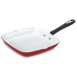 Grill Pan, Non-Stick, Red, 11-In. Square