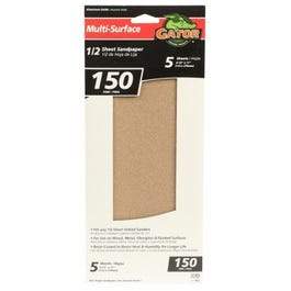 5-Pk., 1/2-Sheet 150-Grit Sandpaper