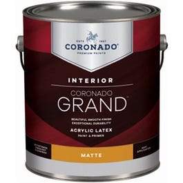 Grand Interior Latex Paint & Primer In One, Matte, Tintable White, Gallon