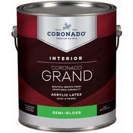 Grand Interior Latex Paint & Primer In One, Semi Gloss, Tintable White, Gallon
