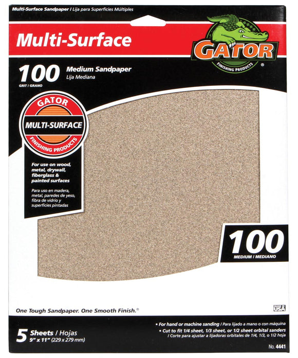 Gator's multi-purpose aluminum oxide sandpaper  100 Grit