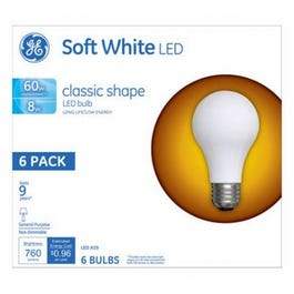 LED Light Bulbs, Soft White, 760 Lumens, 8-Watts, 6-Pk.