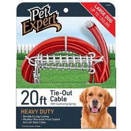 Dog Tie Out, Heavy Weight Steel Aircraft Cable, 20-Ft.