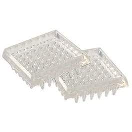 Furniture Cups, Clear Plastic, Square, Spiked, 1-7/8-In., 4-Pk.