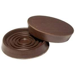 Furniture Cups, Brown Rubber, Round, 1-3/4-In. ID, 4-Pk.