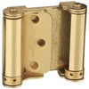 Double-Acting Spring Hinge, Brass, 3-In., 2-Pk.
