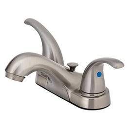 Lavatory Faucet With Pop-Up, Centerset, 2 Lever Handles, Brushed Nickel