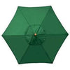 Patio Market Umbrella, Green Fabric, Woodgrain Steel, 9-Ft.