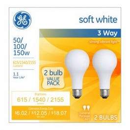 3-Way Light Bulbs, Frosted Soft White, 50/100/150-Watts, 2-Pk.