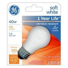Ceilng Fan Light Bulb, A15, White, 40-Watts, 355 Lumens