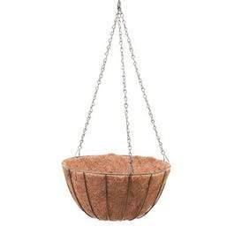 Growers Hanging Basket With Coco Liner, Green Steel, 14-In.