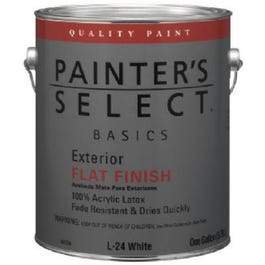 Basics Exterior Latex House Paint, Flat White, 1-Gallon
