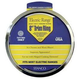 Electric Range Trim Ring, Chrome-Plated, 6-In.