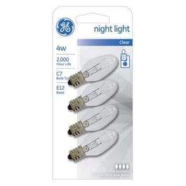 4-Pk., 4-Watt Clear Night Light Bulbs