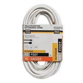 Outdoor Extension Cord, 16/3, White, 40-Ft.