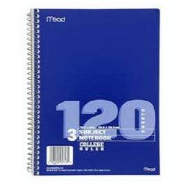 3-Subject Spiral Notebook, 10.5 x 8-In., 120-Ct.