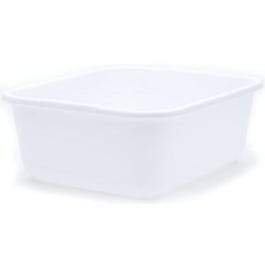 Dish Pan, Rectangular, White Plastic, 11-1/2-Qts.
