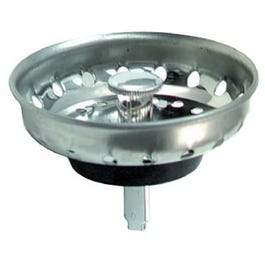 Basket Sink Strainer with Post, Chrome Finish