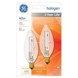 2-Pk., 40-Watt Blunt Tip Halogen Lamps