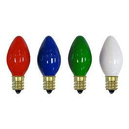 Christmas Lights Replacement Bulb, C7, Multi-Color Ceramic, 4-Pk.