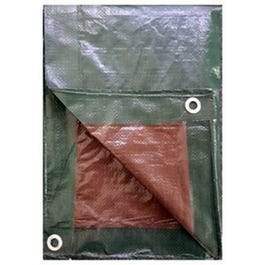 Polyethylene Tarp, Hunter Green/Brown, 20 x 30-Ft.
