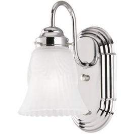 1-Light Wall Mount Chrome Light Fixture With On/Off Switch