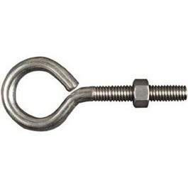 Eye Bolt With Hex Nuts, Stainless Steel, 3/8 x 4-In.