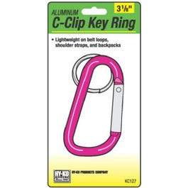 Key Ring, C-Clip, Aluminum, 3-1/8-In.