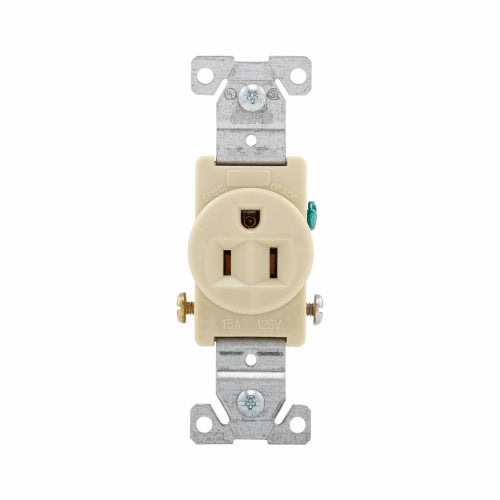 Eaton Cooper Wiring Commercial Specification Grade Single Receptacle 15A, 125V Ivory