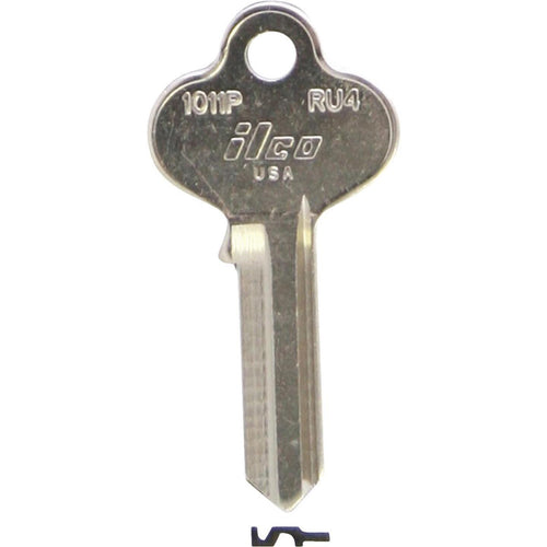ILCO Russwin Nickel Plated File Cabinet Key, RU4 (10-Pack)