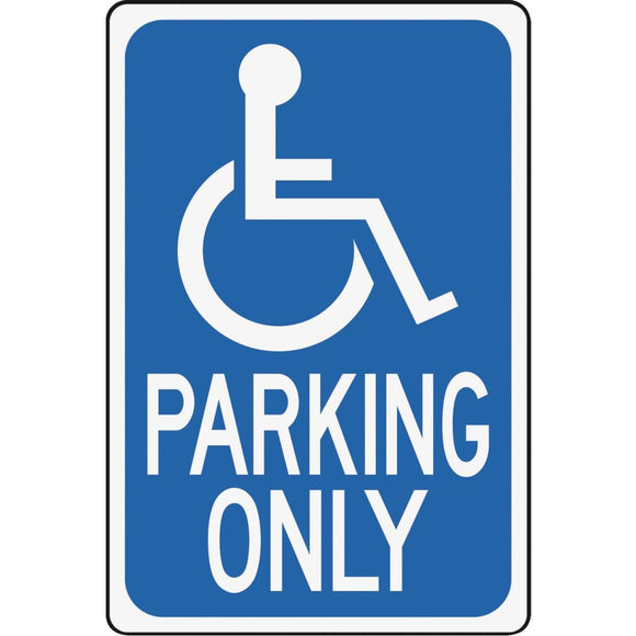 Hy-Ko Heavy-Duty Aluminum Sign, Handicap Parking Only