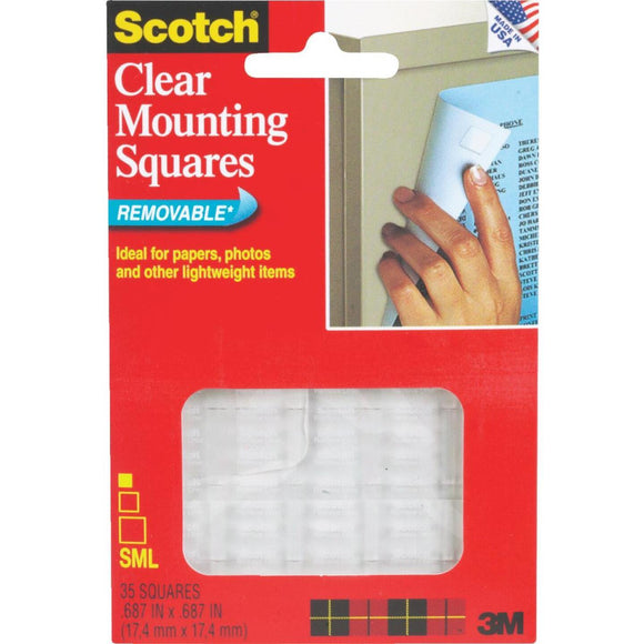 3M Scotch 0.68 In. x 0.68 In. 1 Lb. Capacity Removable Mounting Squares (35-Pack)