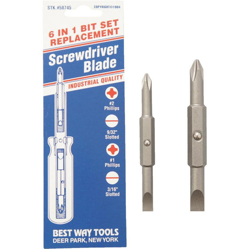 Best Way Tools 6-In-1 Replacement Double-End Screwdriver Bit Set