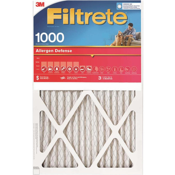 3M Filtrete 16 In. x 20 In. x 1 In. Allergen Defense 1000/1085 MPR Furnace Filter
