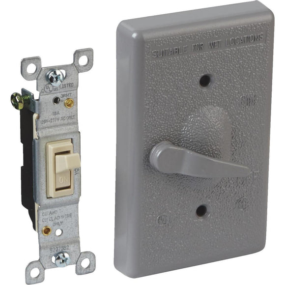 Bell Gray Single Gang Vertical Mount Outdoor Switch Cover