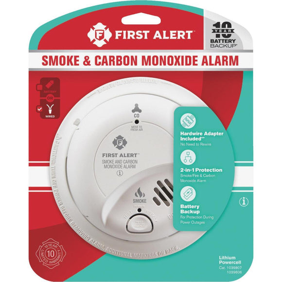 First Alert Hardwired 120V Electrochemical/Ionization Carbon Monoxide and Smoke Alarm