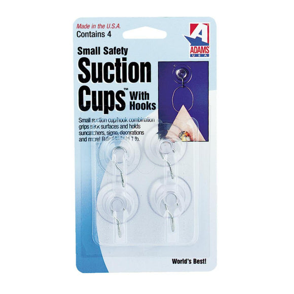 Adams 1-1/8 In. 1 Lb. Holding Capacity Suction Cup with Metal Hook (4-Pack)