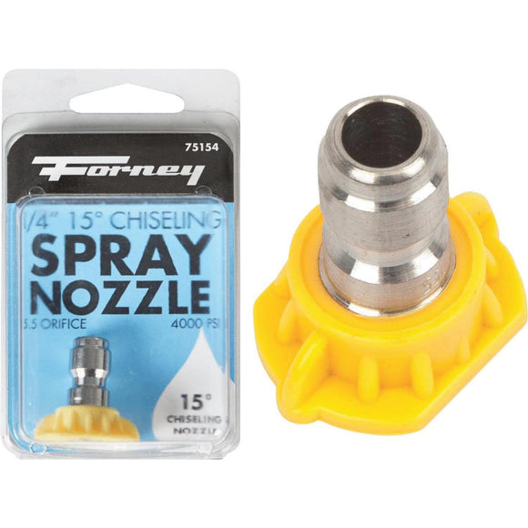 Forney Quick Connect 5.5mm 15 Deg. Yellow Pressure Washer Spray Tip