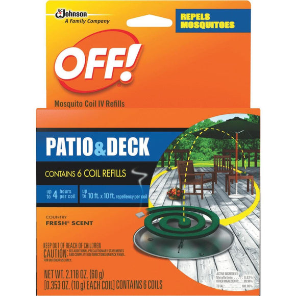 OFF! 4 Hr. Patio & Deck Coil Mosquito Repellent Refill (6-Pack)