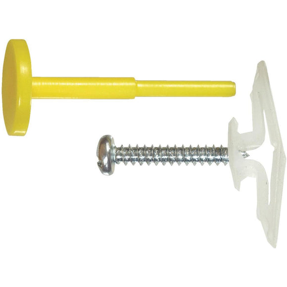 Hillman 3/8 In. Medium Yellow Plastic Toggle Pan Head & Pin Combo (100 Ct.)