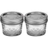 Ball Quilted Crystal Jelly Jars with Lids and Bands, 4-Ounce, Clear